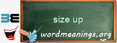 WordMeaning blackboard for size up